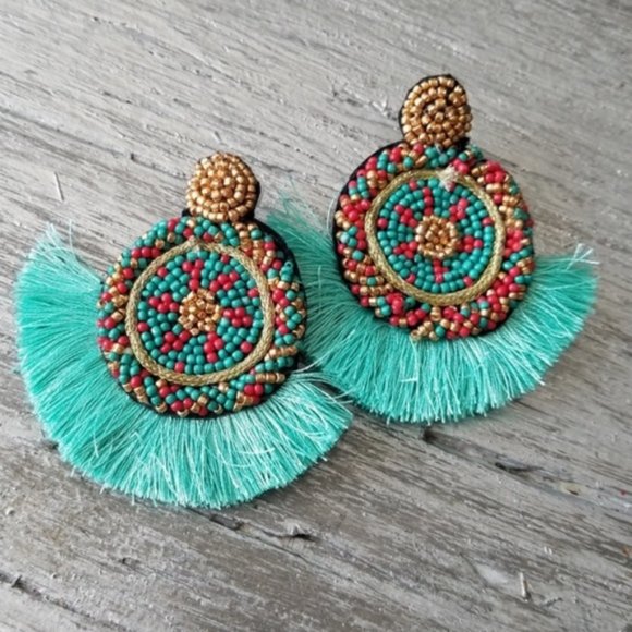 Boho Beauty Beads & Tassels Earrings - Picture 1 of 3